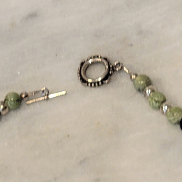 Jade Pearl Sterling Sterling Necklace Earring Set Rutimated Quartz Crystal 925 - Picture 8 of 9